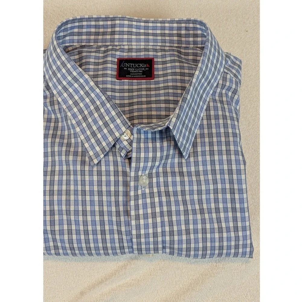 UNTUCKit Men's Check Dress Shirt Long‎ Sleeve Button Down Collared Shirt